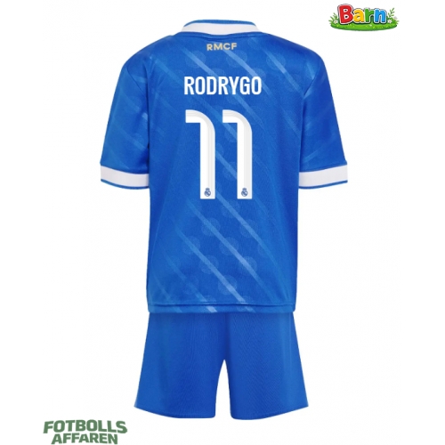 Real Madrid Rodrygo Goes #11 Tredjeställ Barn 2025-26 Kortärmad (+ Korta byxor)
